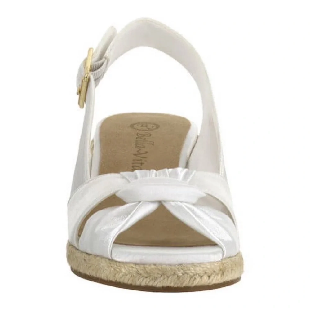 BELLA VITA • Seraphina II White Silk Slingback Espadrilles